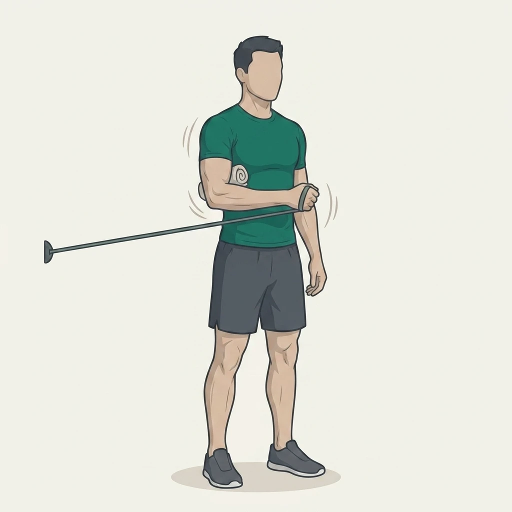 Illustrated movement guide: Resistance Band Shoulder External Rotation