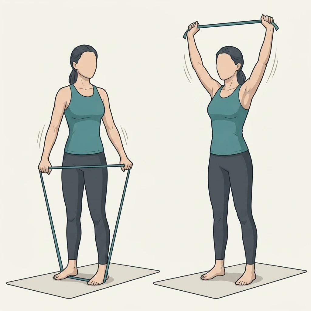 Illustrated movement guide: Resistance Band Shoulder Pass-Through