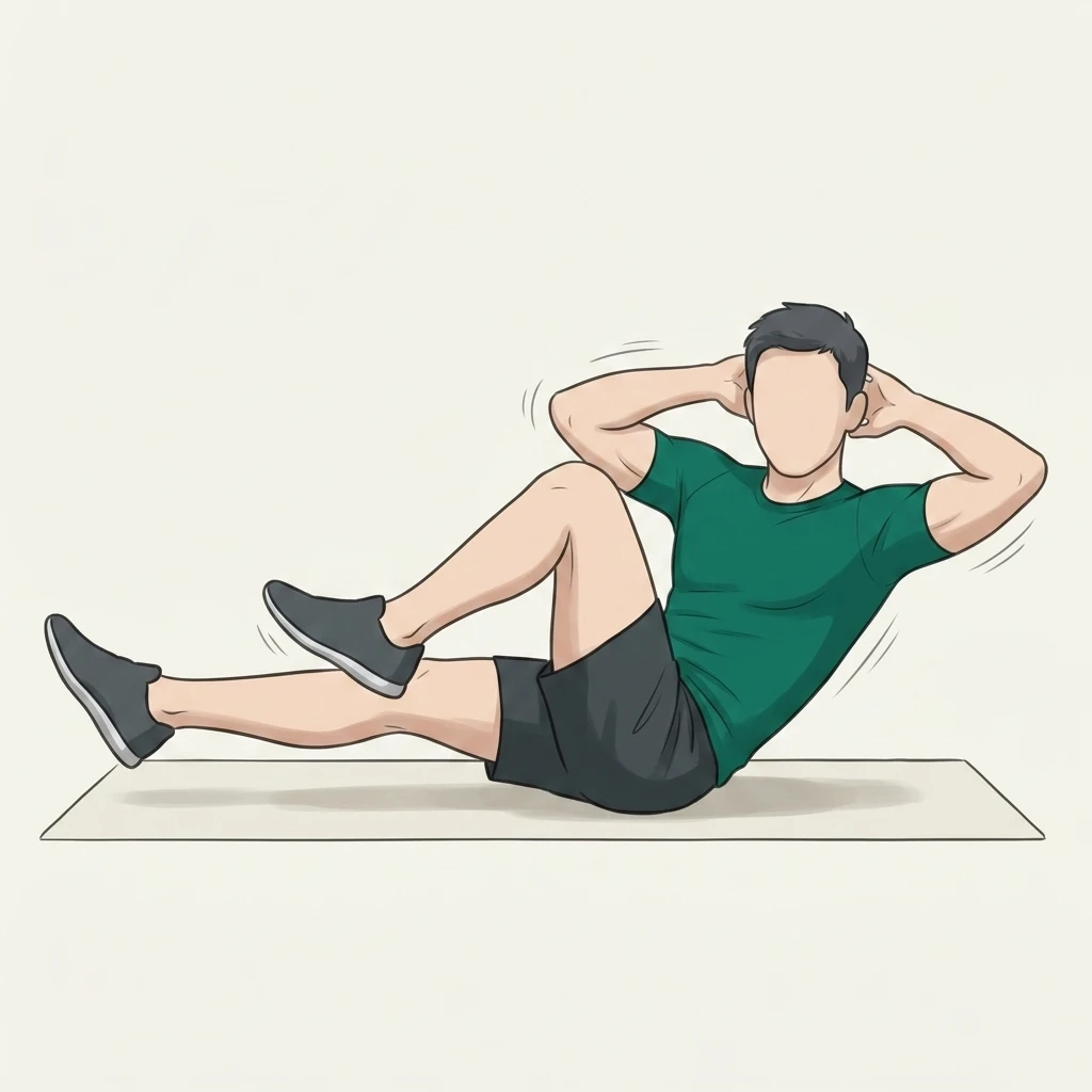Illustrated movement guide: Bicycle Crunch