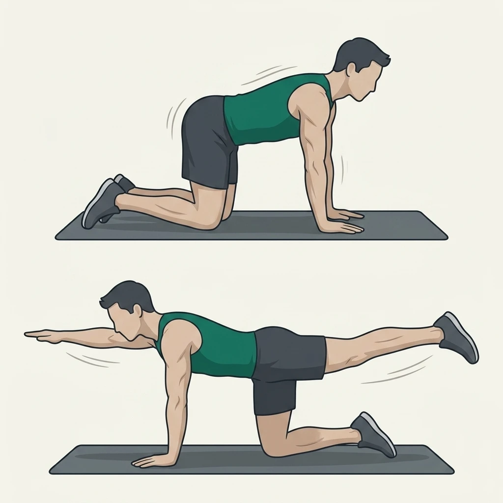Illustrated movement guide: Bird Dog
