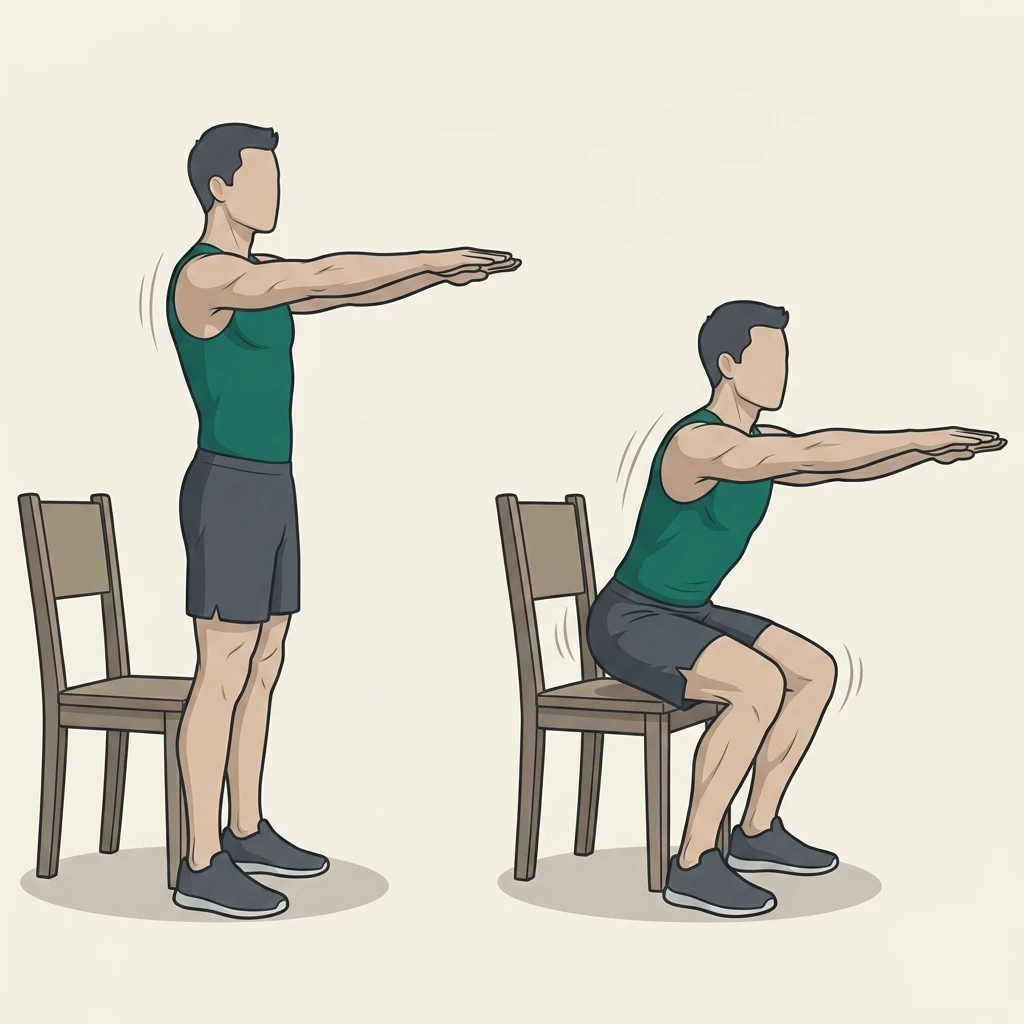 Illustrated movement guide: Chair Squat