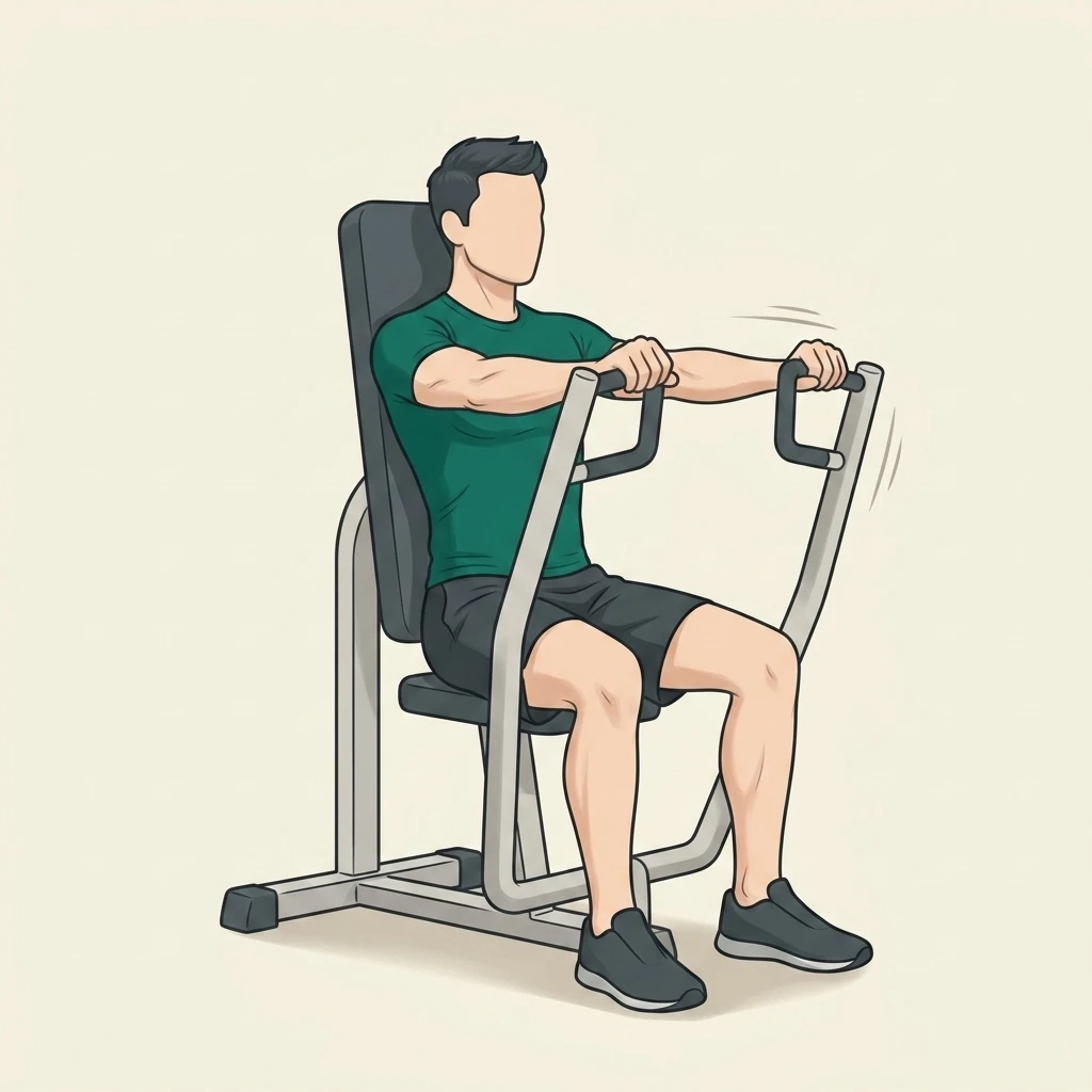 Illustrated movement guide: Chest Press Machine