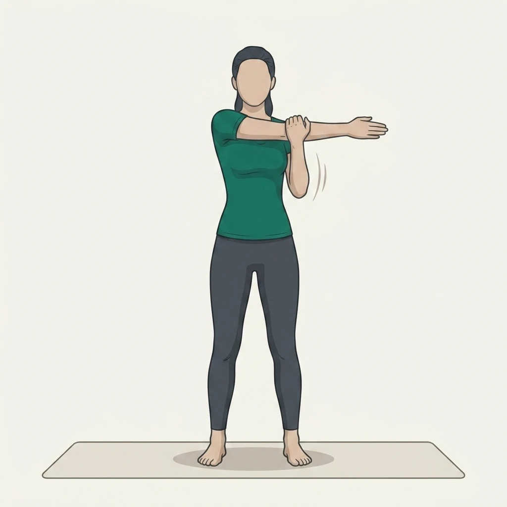 Illustrated movement guide: Cross-Body Shoulder Stretch