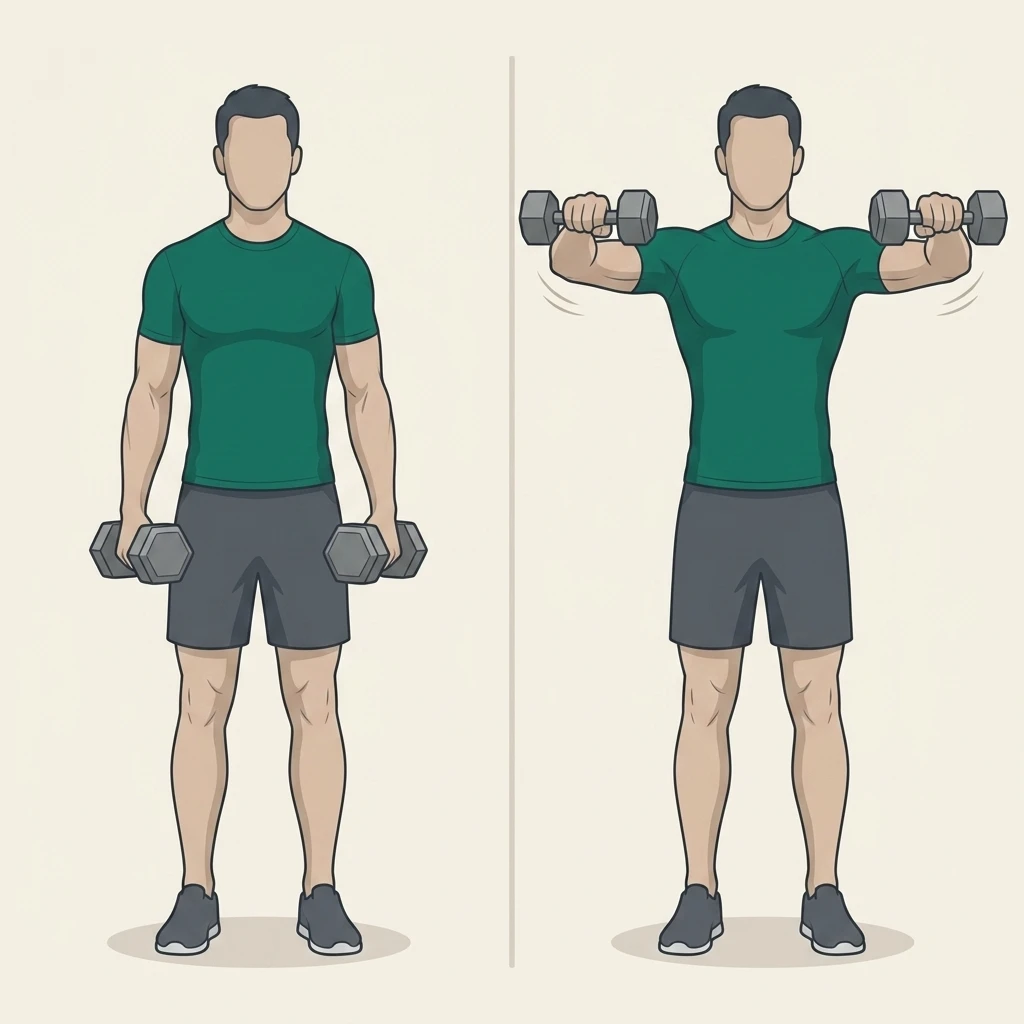 Illustrated movement guide: Dumbbell Lateral Raise