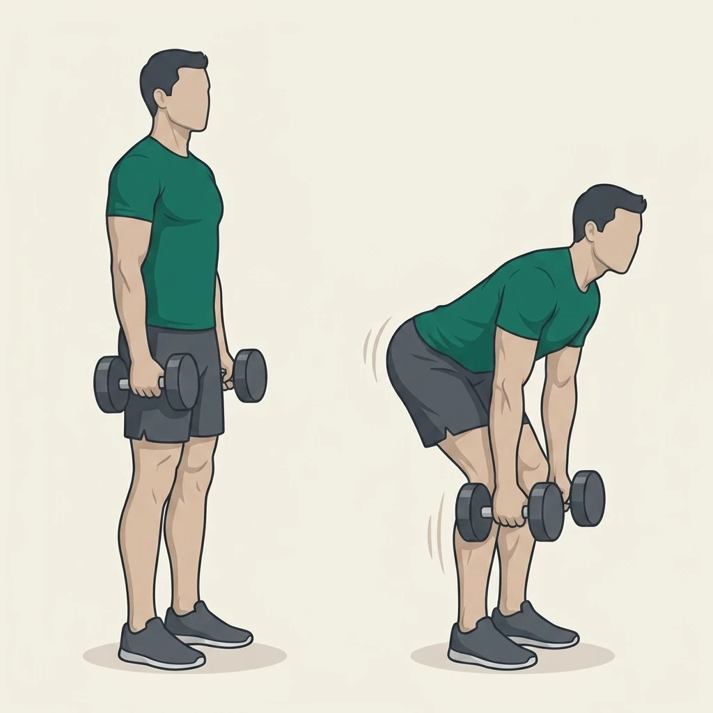 Illustrated movement guide: Dumbbell Romanian Deadlift