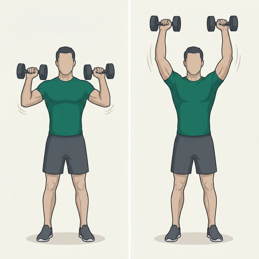 Illustrated movement guide: Dumbbell Shoulder Press