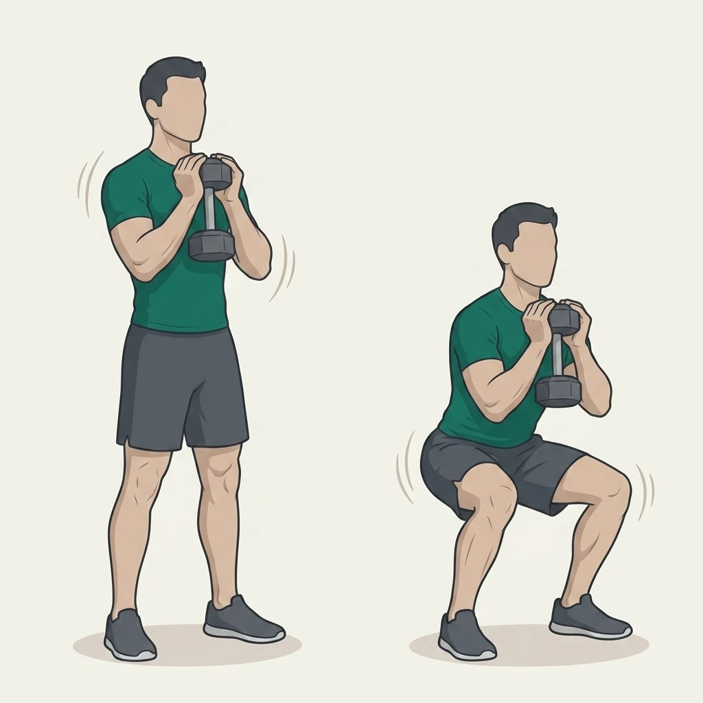 Illustrated movement guide: Goblet Squat