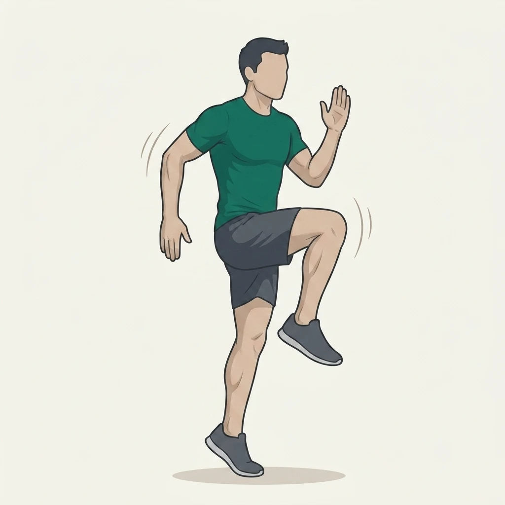 Illustrated movement guide: High Knees