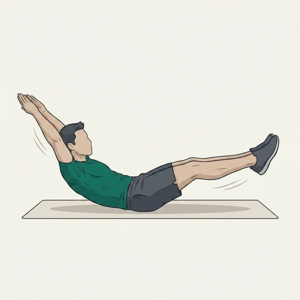 Illustrated movement guide: Hollow Body Hold