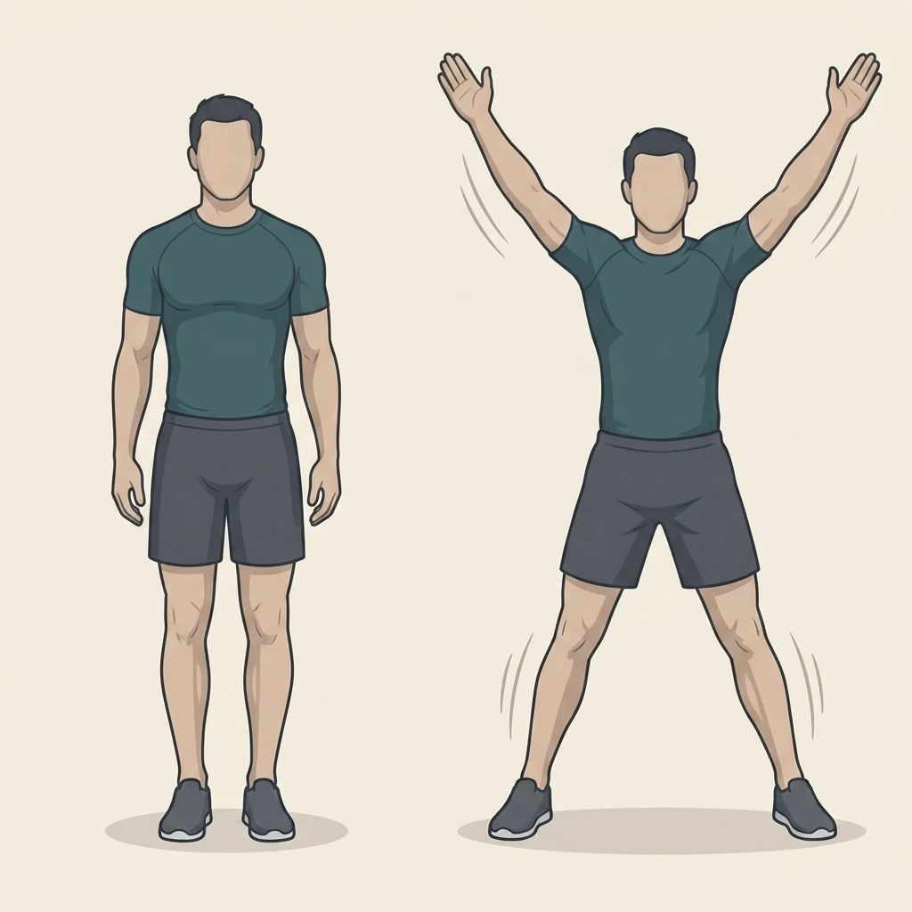Illustrated movement guide: Jumping Jacks