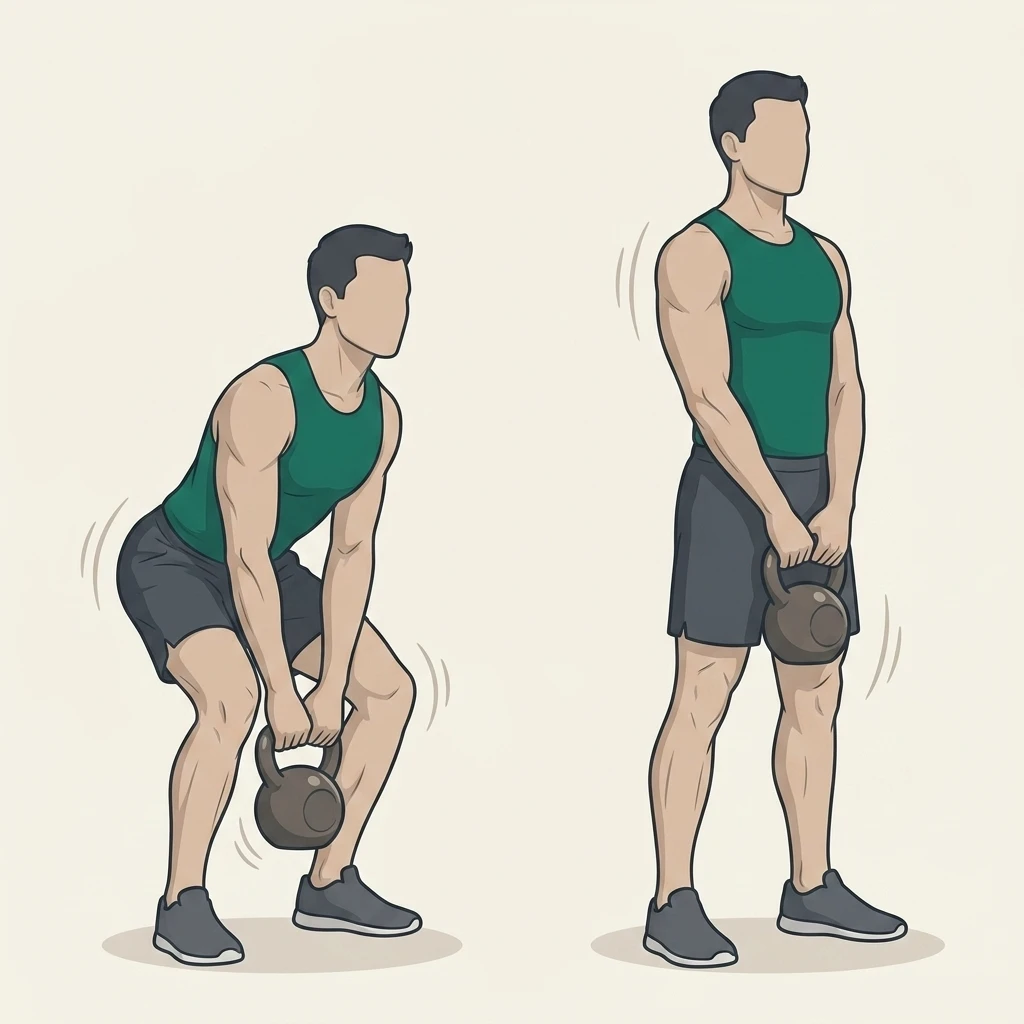 Illustrated movement guide: Kettlebell Deadlift