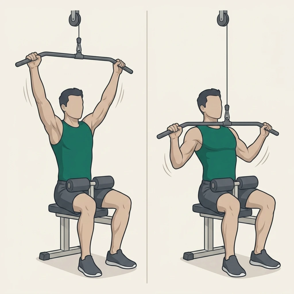 Illustrated movement guide: Lat Pulldown