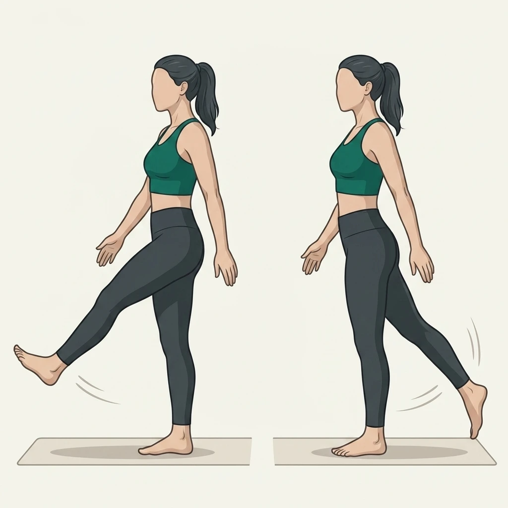 Illustrated movement guide: Front-to-Back Leg Swings