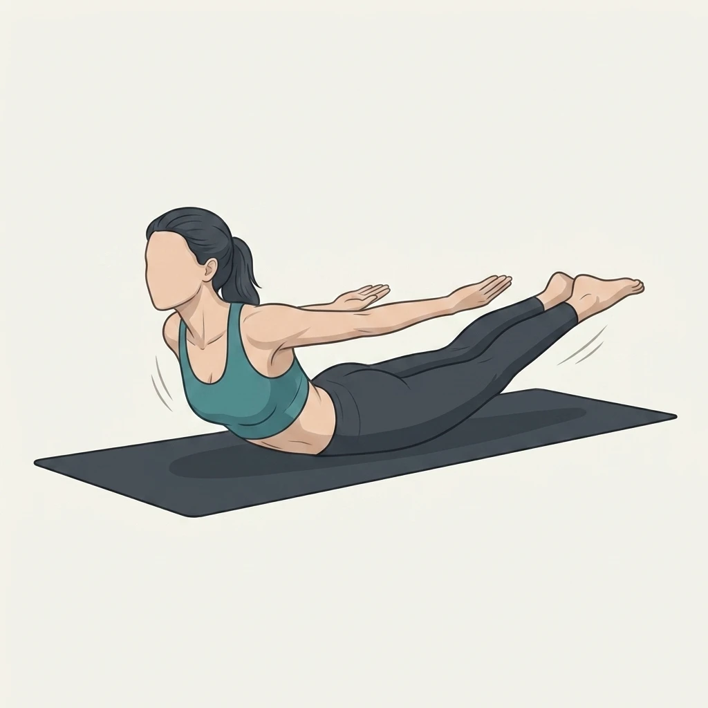 Illustrated movement guide: Locust Pose