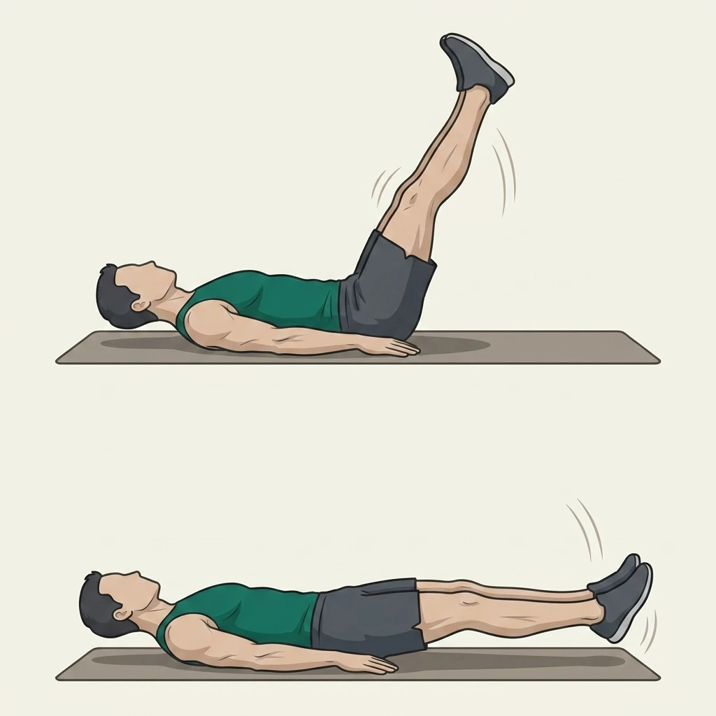 Illustrated movement guide: Lying Leg Raise