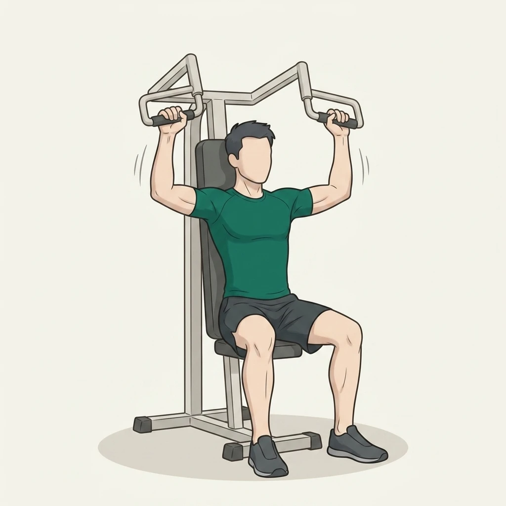 Illustrated movement guide: Machine Shoulder Press