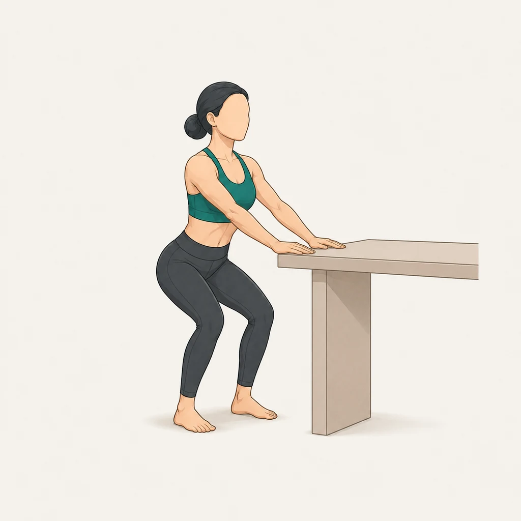Illustrated movement guide: Mini Squat