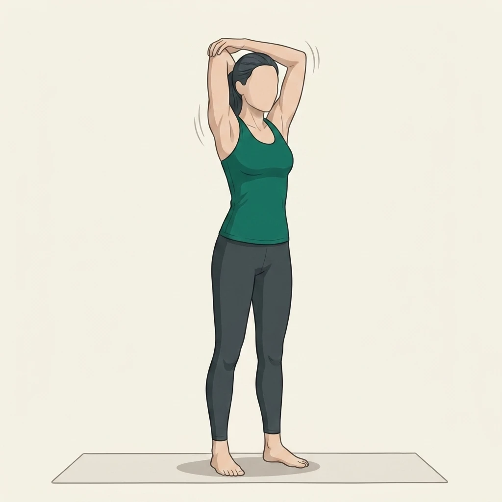 Illustrated movement guide: Overhead Triceps Stretch