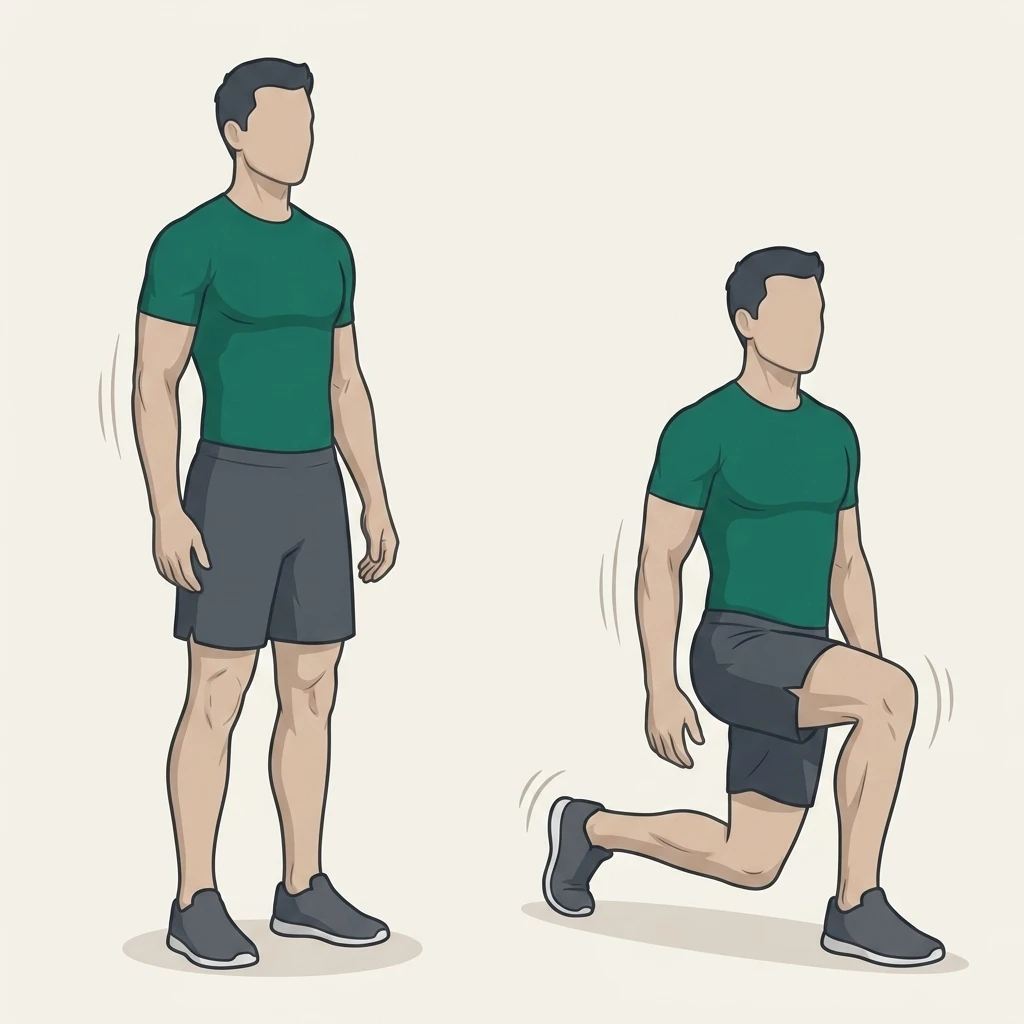 Illustrated movement guide: Reverse Lunge
