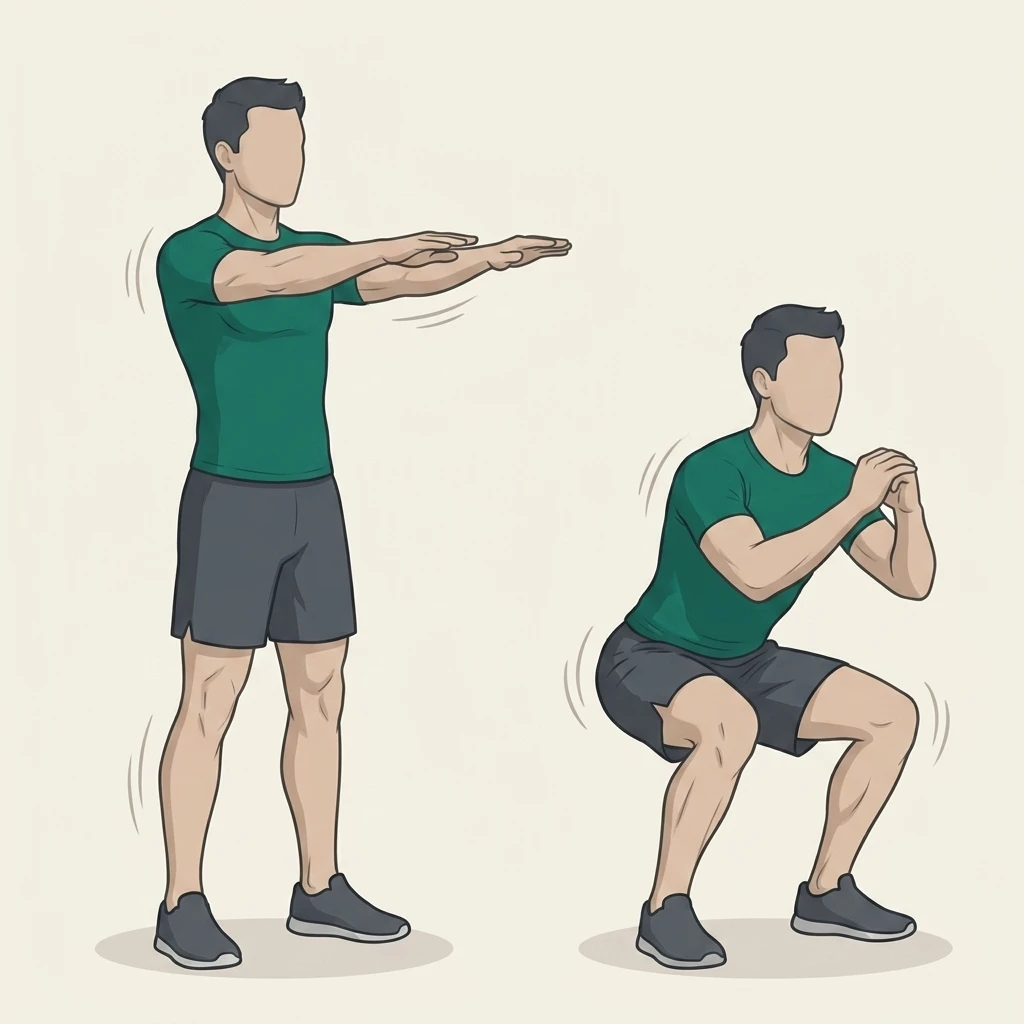 Illustrated movement guide: Squat