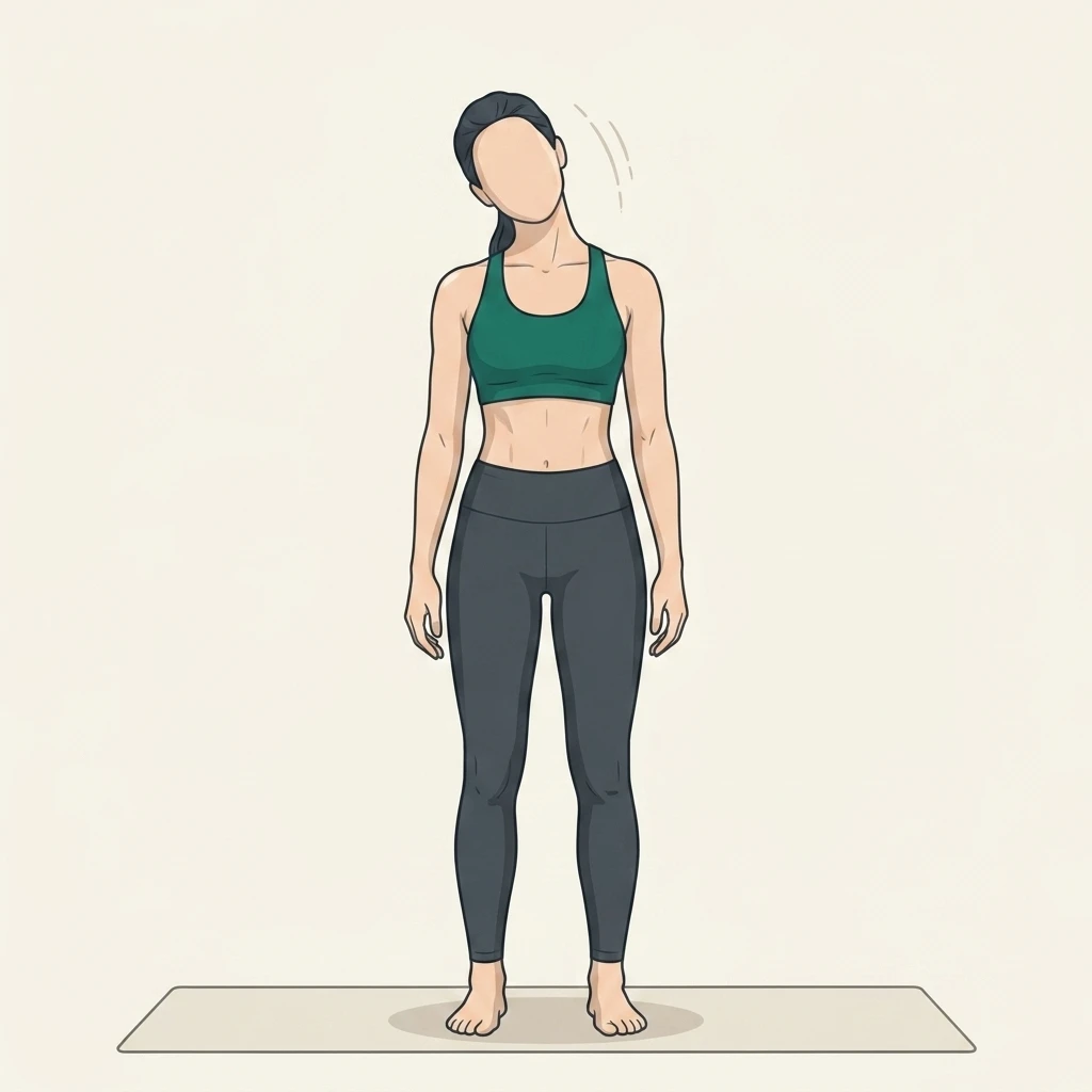 Illustrated movement guide: Standing Neck Side Stretch