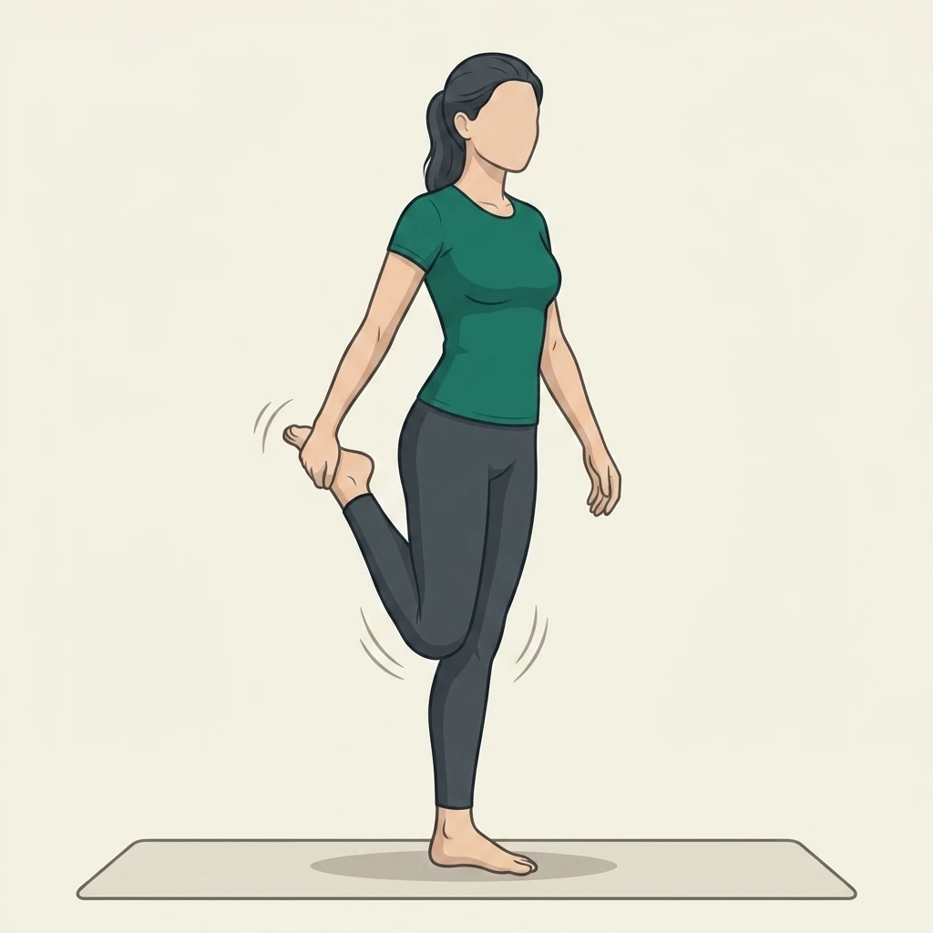 Illustrated movement guide: Standing Quad Stretch