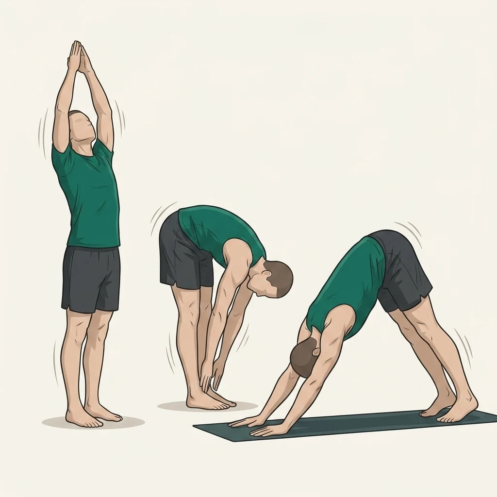 Illustrated movement guide: Sun Salutation A
