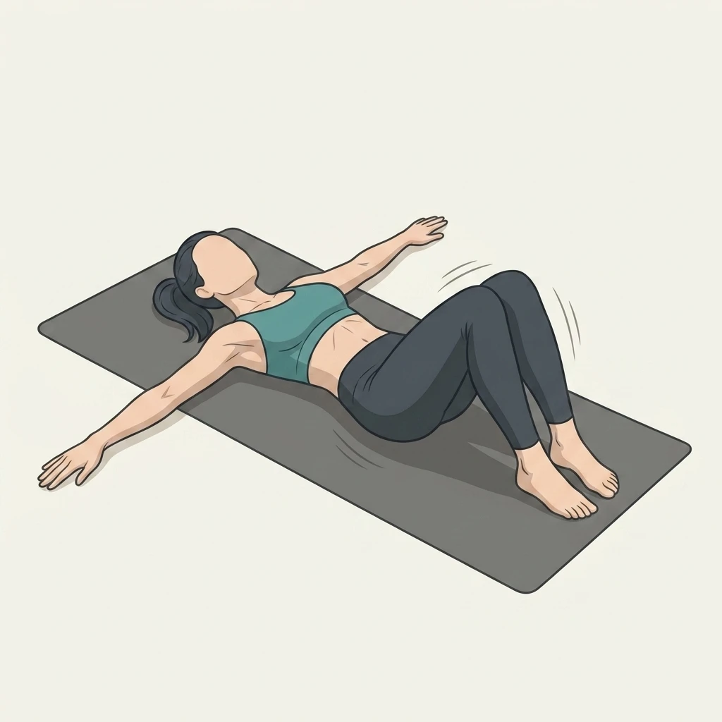 Illustrated movement guide: Supine Spinal Twist