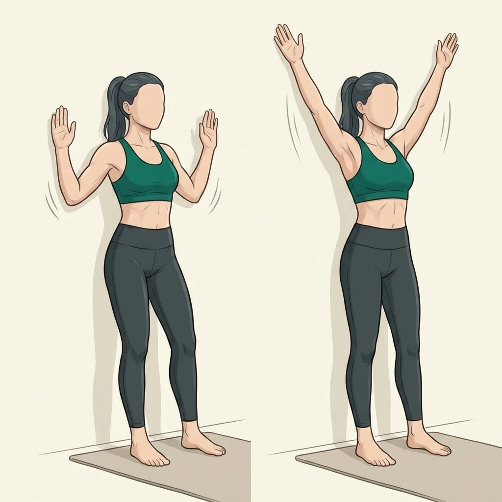 Illustrated movement guide: Wall Angel