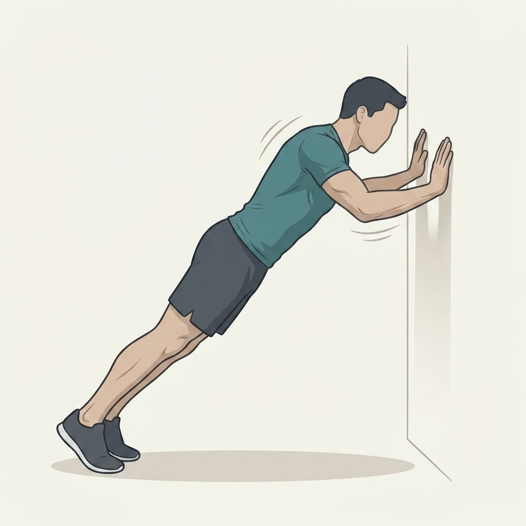 Illustrated movement guide: Wall Push-Up