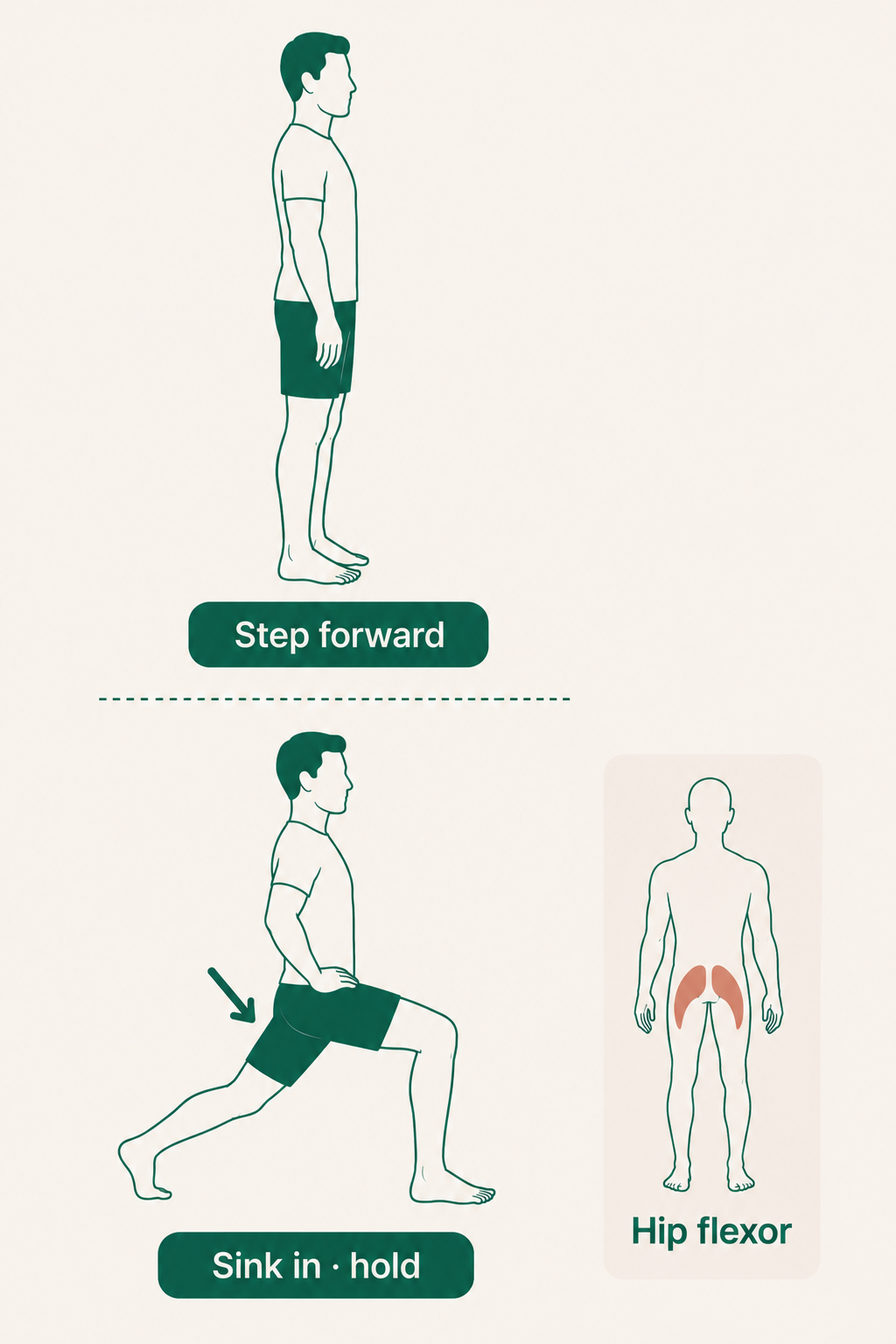 Standing Hip Flexor Lunge Stretch